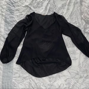 Black open arm blouse